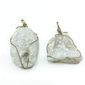 HUIYING DIY Natural Crystal Agate Crystal Teeth Pendant Crystal Cluster Symphony Edge Wrapping Silk Pendant Necklace Sweater Chain