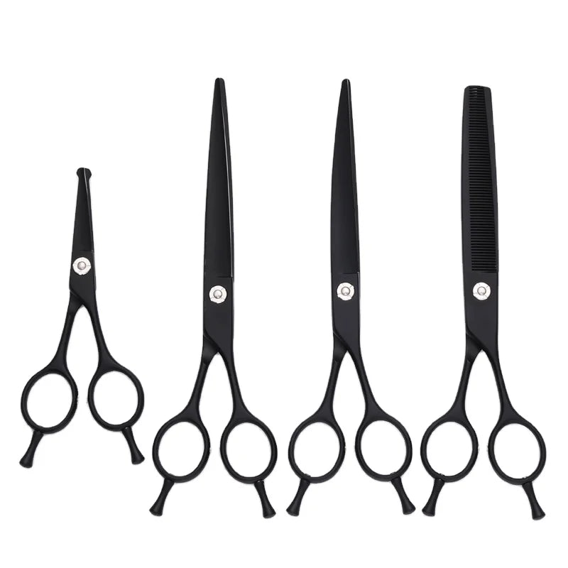 HU61 440c Stainless Steel Professional Pet Grooming Tool 4.5" Safety Shear 7"" Straight Curved Scissors High Quality 60HRC"