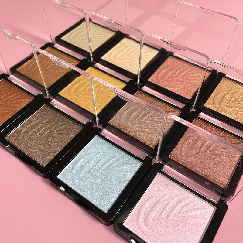 New Arrival 12 Colors Vegan Private Label Waterproof Bronzer & Highlighter Palette Powder Makeup