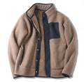 Wholesale Thick Zip Men Winter Jackets Custom Men Outdoor Grey Soft Stand Collar Coat Fleece Jacket