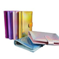 6-ring Cash Budget Binder Notebook Planner W/ Clear Budget Envelope Pocket A6/A5 Laser PU Leather Gift Logo Hardcover