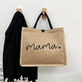Casual Linen Women's Large Handbags Fashion Letter Ladies Travel Shoulder Bag Simple Female Summer Beach Tote Bags