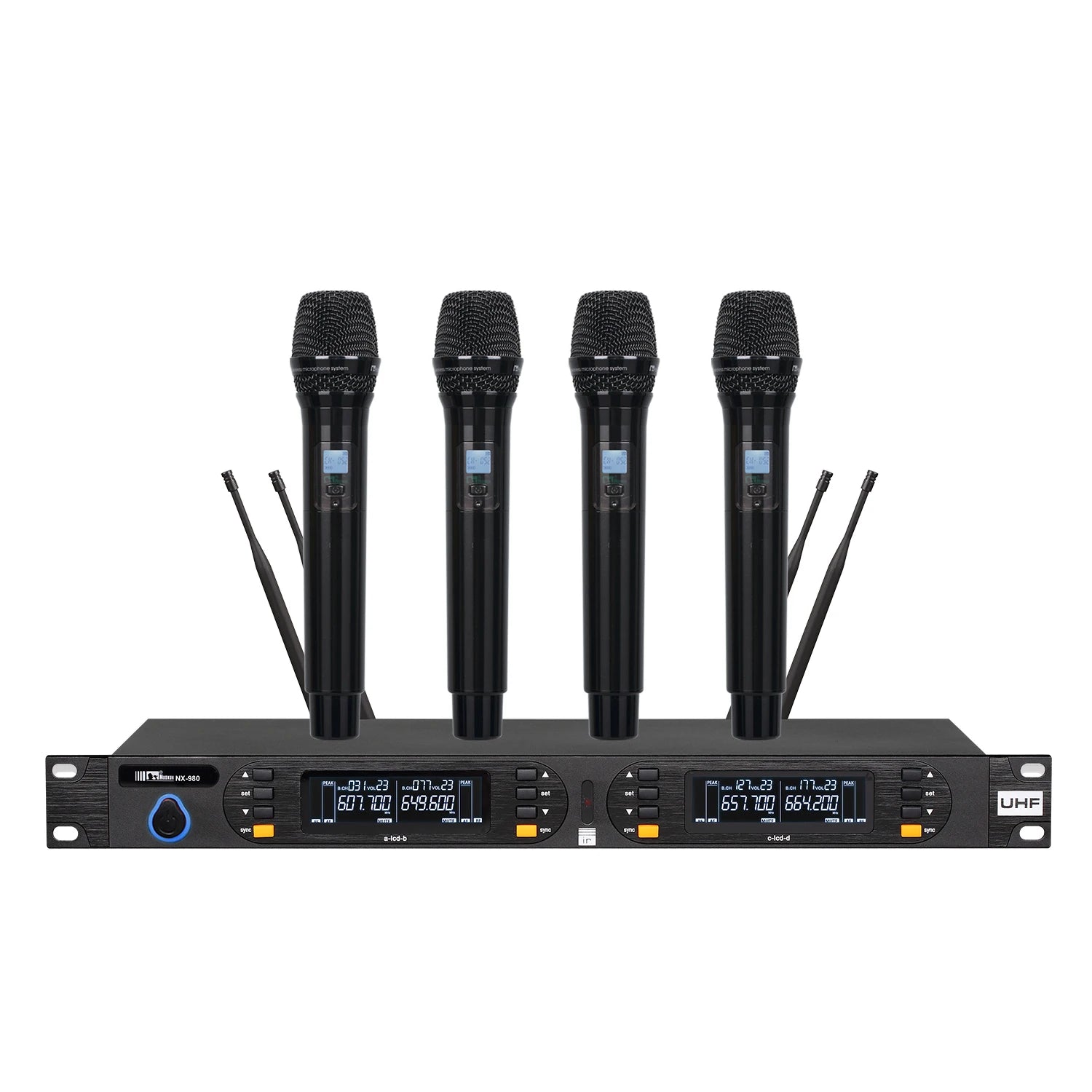Custom Logo 4-Channel Wireless UHF Microphone System Gaming Microphones and Accessories