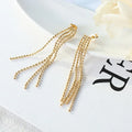 Temperament Ins Romantic Beads Chain Stainless Steel Tassel Earrings 18k Gold Earrings