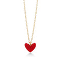 Copper Small Heart Necklace 2021 New Fashion Gold Plated Red Heart Necklace Pendant