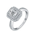 RINNTIN SMR104 Factory Moissanite Diamond D Color VVS Jewelry Wholesale 925 Sterling Silver Wedding Band Moissanite Rings Custom