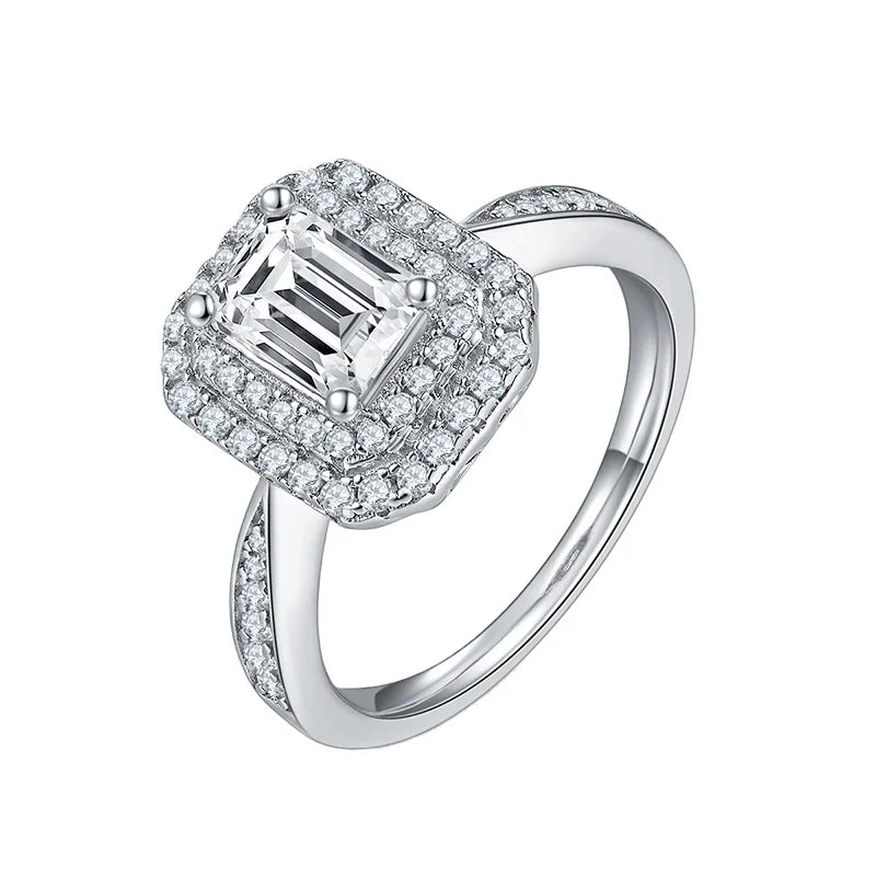 RINNTIN SMR104 Factory Moissanite Diamond D Color VVS Jewelry Wholesale 925 Sterling Silver Wedding Band Moissanite Rings Custom