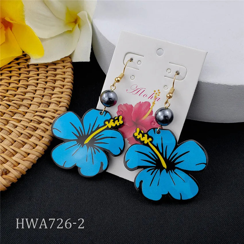 Hawaiian Silver Earring Gold Plated Earrings Flower Earrings for Women and Girls