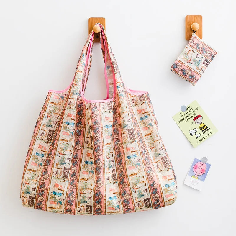 New wholesale large custom print Polyester Promotional recycle Handle bag foldable reusable portable Grocery eco shopping Bags