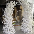 E79 Wedding Walkway Decoration Backdrop Artificial White Flower Arches Silk Rose Flower Arches Frame Props for Event Stage