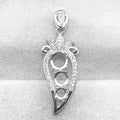 Sterling Silver 4mm+5mm+6mm Semi Mount Pendant Empty Frame Blank Support Setting S925 Base Without Center Stone for DIY Inlay