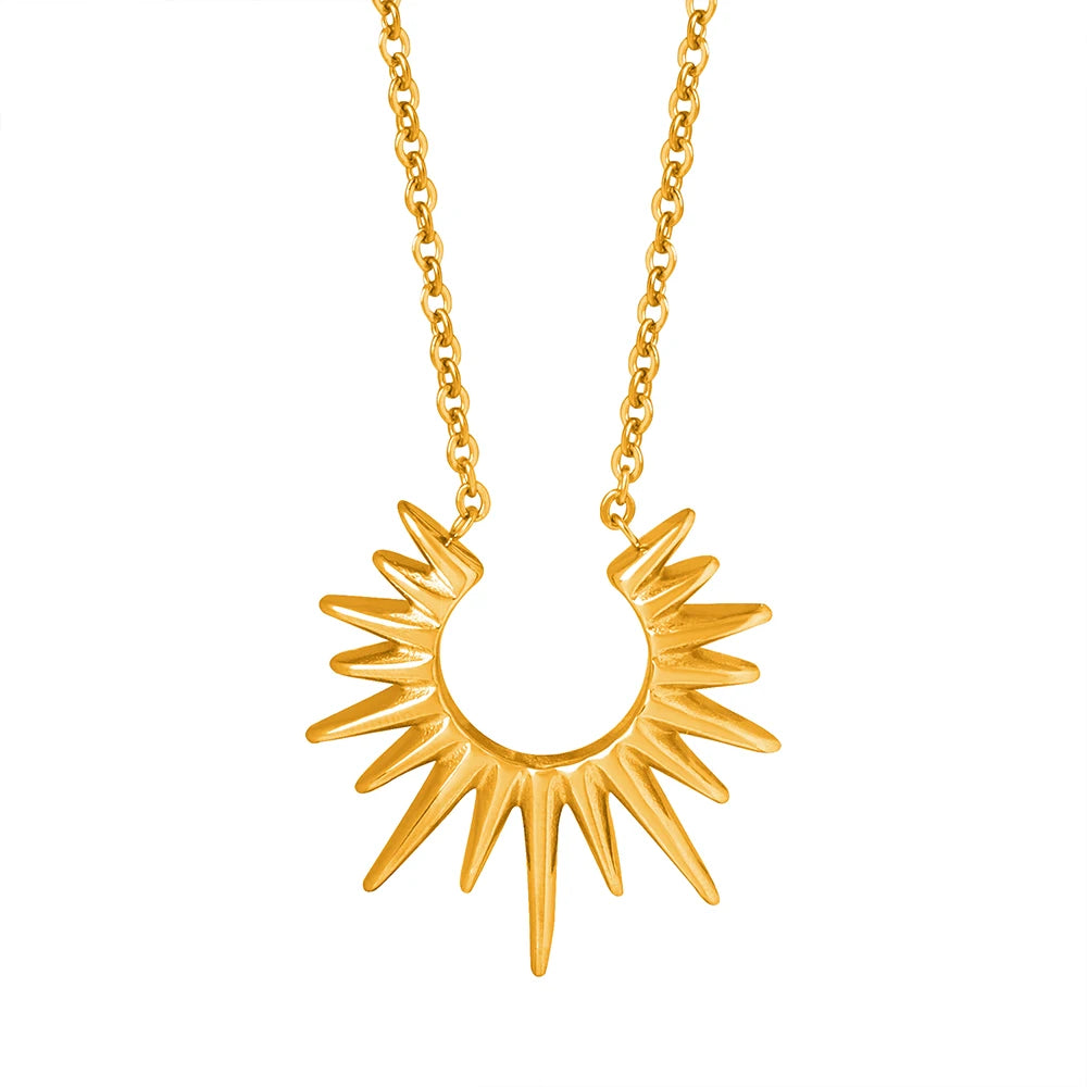Wholesale Geometric Pendant Fashion Simple Stainless Steel 18K Gold Plated Necklace