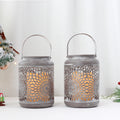 RTS Set of 2 Metal Candle Lanterns with Flameless LED Candles Hanging Candle Holder Outdoor Garden Farmhouse Patio Porch