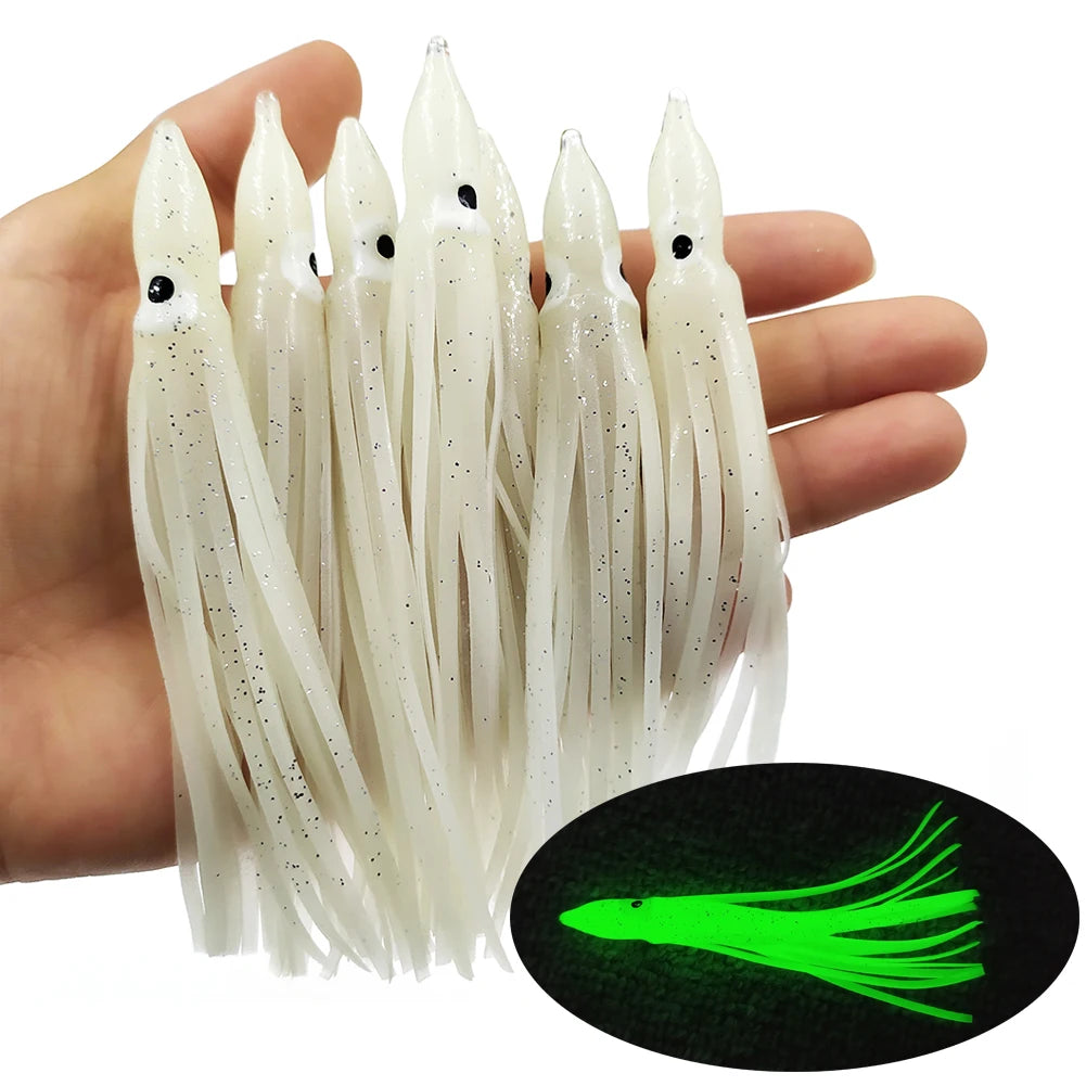 Wholesale Octopus Soft Lure Tuna Sailfish Baits Fishing Lure Mix Color Saltwater Trolling Octopus Rubber Soft Squid Skirts Bait