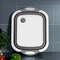 Collapsible Cutting BoardChopping Board Foldable Camping Dishes Sink Space Saving 3 in 1 Multifunction Storage Basket for BBQ