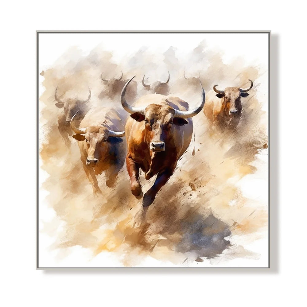 Abstract Animal Spanish Bullfighting Handmade Knife Texture Canvas Large Fashion Painting Acrylic Modern Custom Wall Art