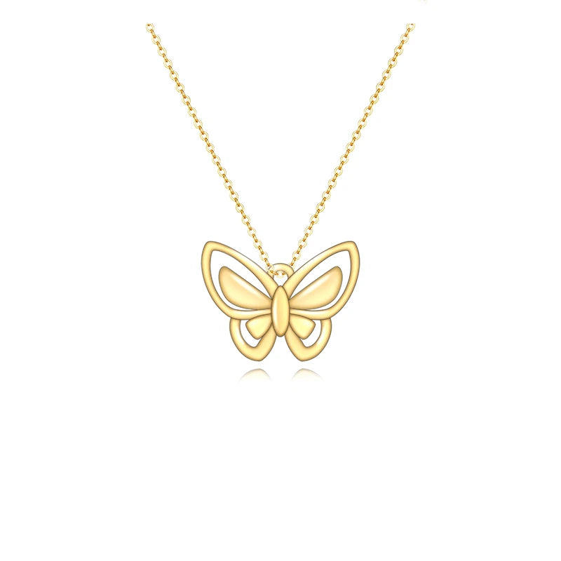 New Custom 925 Sterling Silver Butterfly Pendant Necklace Girls Accessories Jewelry