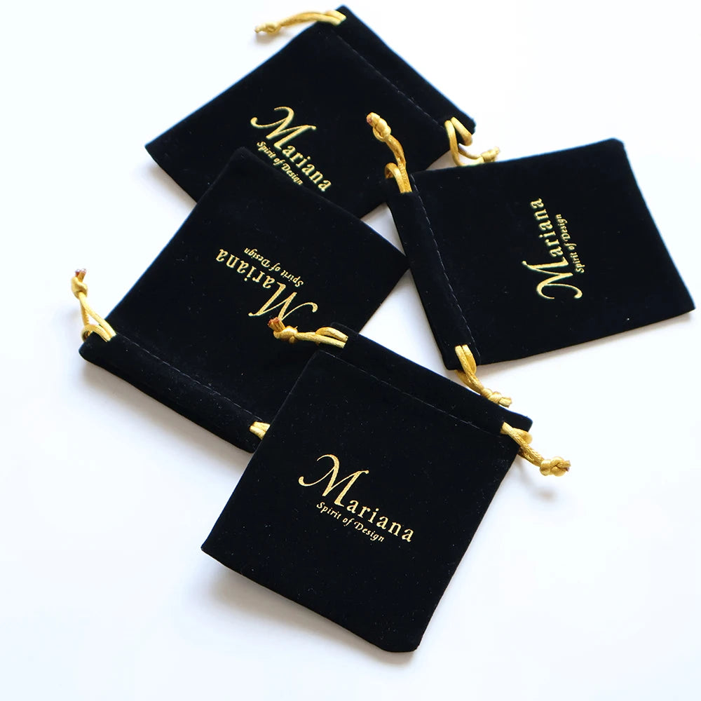 Custom Logo 8x10cm Black Velvet Jewelry Gift Bag Recyclable Small Velvet Pouch for Necklaces Gemstones Screen Printing Finish