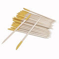 100pcs Custom Logo Sanding Wood & Emery Cuticle Pusher Nail Art Stickers Yellow Sticks Cuticle Removal Manicure Nail Art Tools