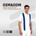 Custom Logo Men's Knitted Sweater Casual Summer Short Sleeve Polo T-shirt Striped Knit Polo Shirt for Men