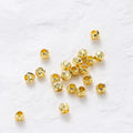 Handmade Jewelry Accessories Bracelet Necklace Loose Beads Gold Cross-cut Round Spacer Beads Large Hole DIY Loose Beads
