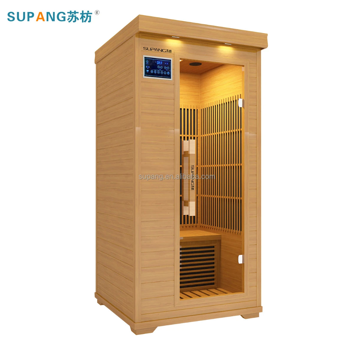 Supang Deluxe Single Far Infrared Sauna Dry  Sauna Room Treatment Infrared Sauna with Red Light Therapy
