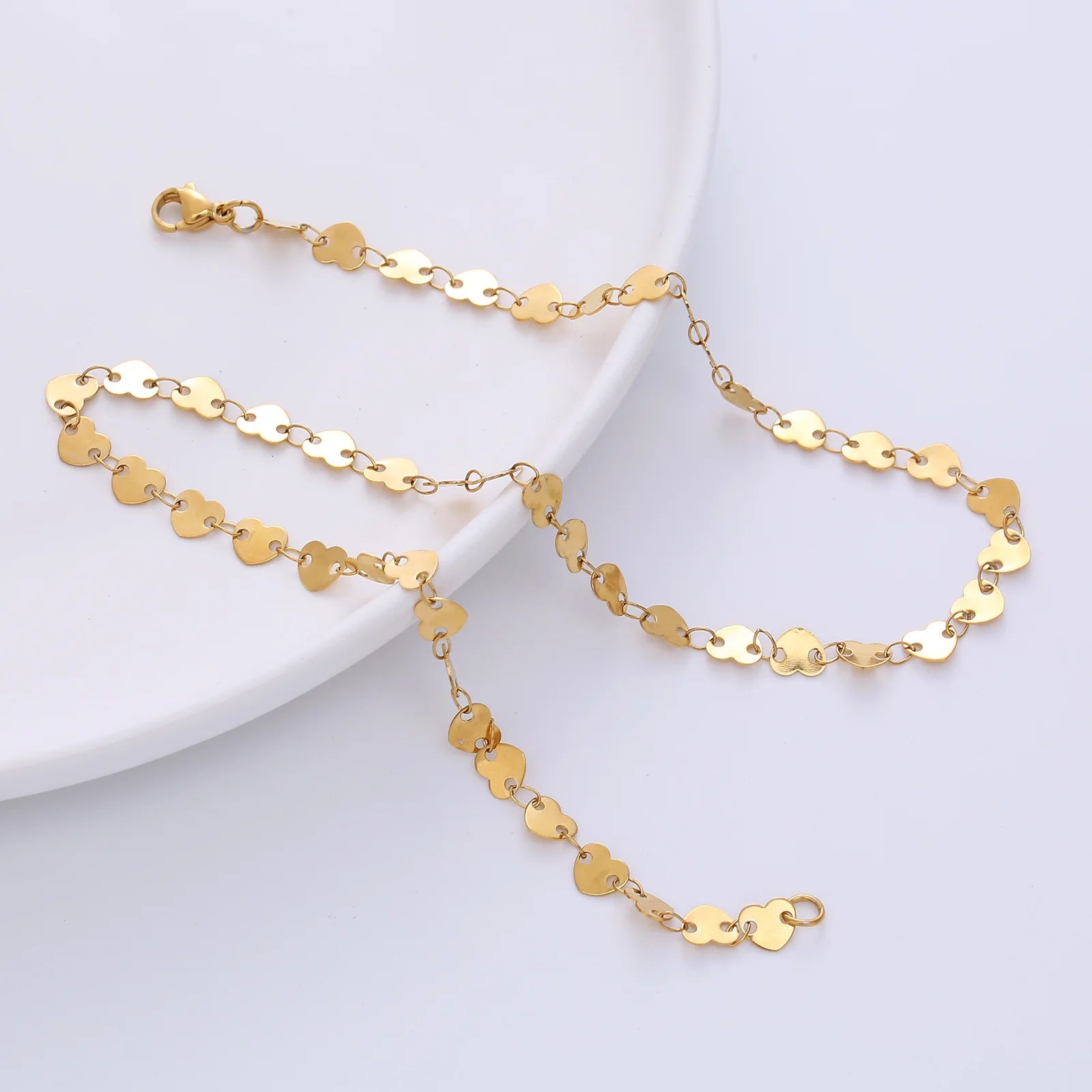 Fine Jewelry Customize Pretty Luxury 18kgp Gold Stainless Steel Choker Women Heart Necklace Chain