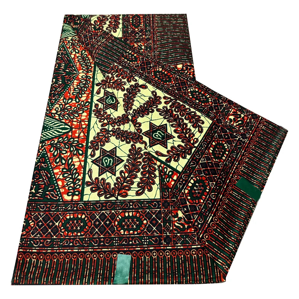 New Arrival 6 Yards Holldan Wax Veritable Color African Fabric Wax 6 Yards Hollandais Cotton Fabrics Super Pagne Wax for Sewing