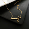 Ivanda Women's Stainless Steel Gold Plated Jewelry Anti Tarnish Bamboo Pendant Chain Necklaces