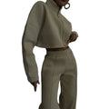 New Solid Color Outdoor Sports Long Sleeve Sweater Women's Standing Neck Loose Thickened Warm Casual Coat