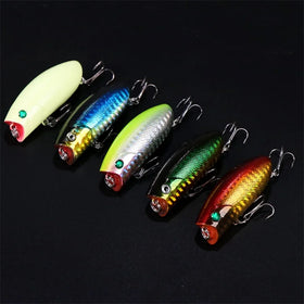Rikimaru Popper Fishing Lure Hitting Water Popping Artificial Fishing Tackle With Double Hooks