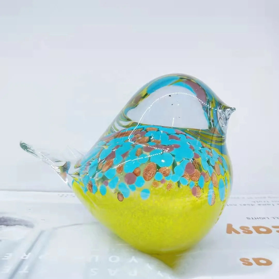 Wholesale Fast Shipping Lovely Abstract Bird Murano Glass Figurine Creative Desktop Decoration Handmade Glass Animal Art Gift
