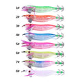 Wholesale SJ015 10cm 9.1g 2.0# 5pcs/bag Luminous Shrimp Baits Octopus Squid Jig Fishing Lures