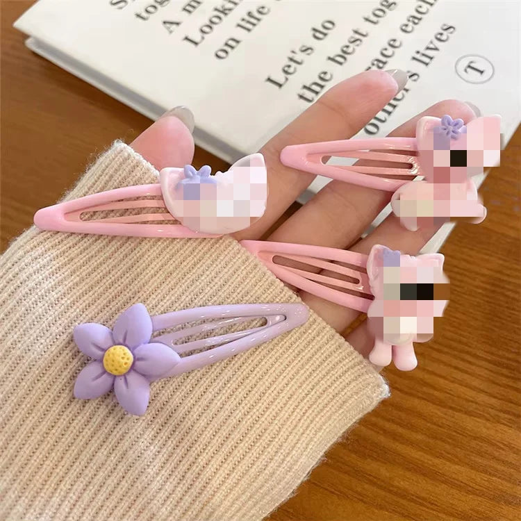 Classic Design Cute Little Bangs One Word Clip Cartoon Little fox Candy Color Hair Clip