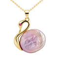 Wholesale Baroque Swan Pearl Pendant Natural Freshwater Pearl Necklace Jewelry for Women