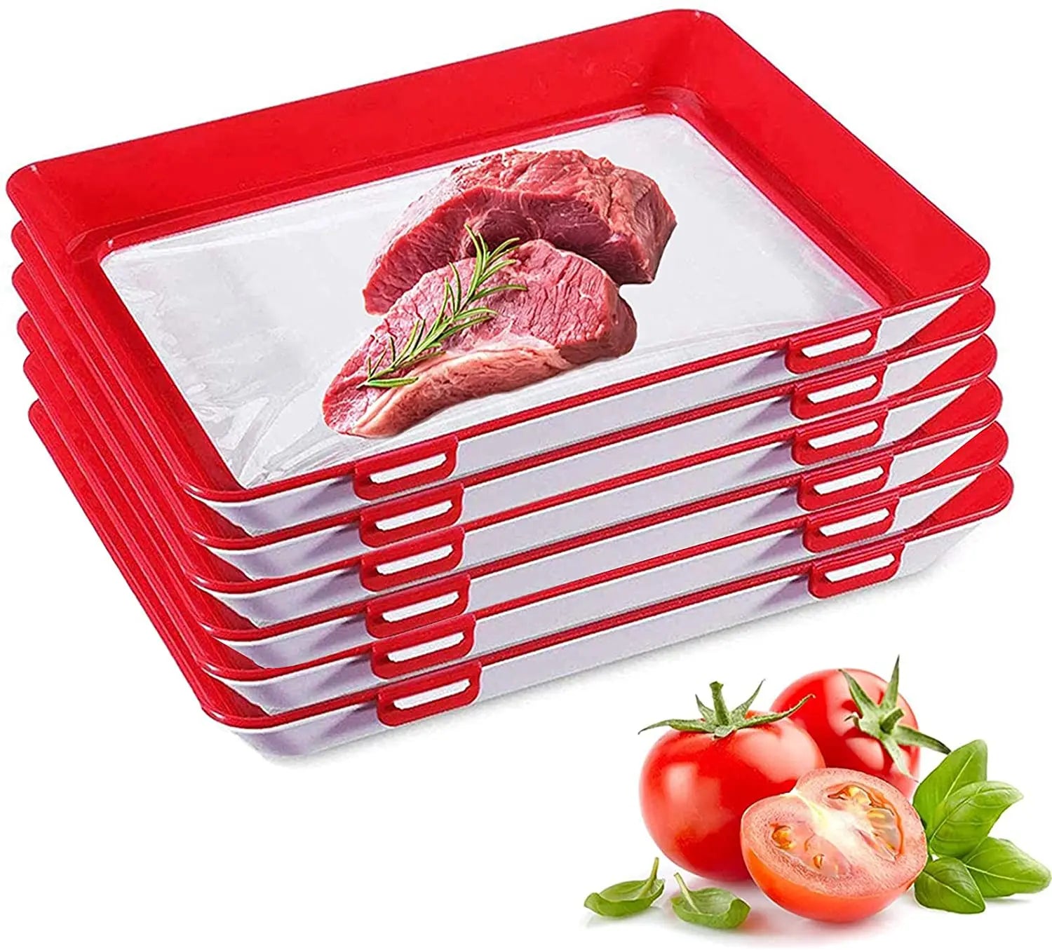 BPA Free Food Preservation Tray Kitchen Plastic Storage Container Stackable Food Preservation Tray with Airtight Lid
