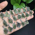Wholesale Natural High Quality 925 Silver Natural Czech Moldavite Pendant for Fashion Jewelry