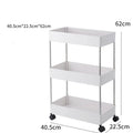 Storage Cabinet Rack Organizer Kitchen Bathroom Plastic Rack 3-Tier Shelf Holders Movable Assemble Shelves Household With Wheel