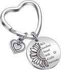 Sunflower Keychain Sunshine Metal Key Chains Charm Pendant Gift Lover Jewelry Keyring Sun Flower Keychain Inspirational Keychain