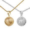 SC Fashion Basketball Necklace Hip Hop Bling Gold Plated Metal 3D Basketball Sport Box Chain Pendant Necklace for Men Women