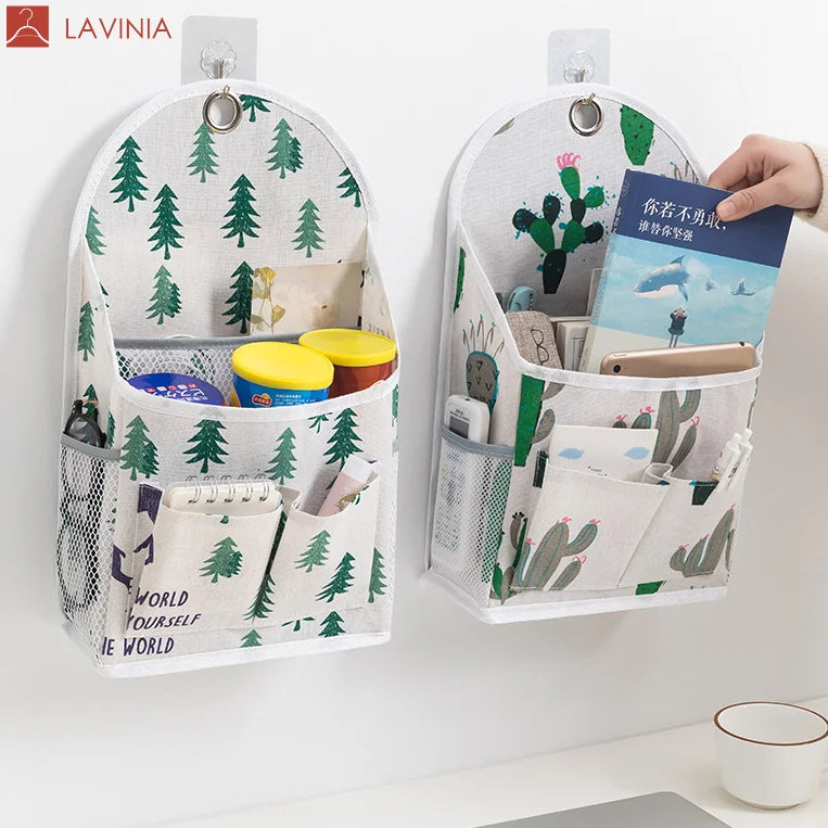 Lavinia Wholesale Cotton Fabric Wall Hanging Organizer Storage Bag the Door Organizer
