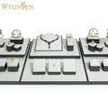 WYP Jewelry Display Counter White PU Leather Jewelry Display Neck  Jewelry Display