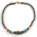 New Arrival Beautiful Women Gift Bohemian Jewelry Natural Gemstone Turquoise Necklace Navajo Pearl Choker Necklace