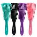 Wholesale Custom Logo Portable Afro Texture Detangling Comb Plastic Wavy Non-slip Curly Detangling Hair Brush for Natural Hair