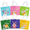2025 Easter Tote Gift Bags Luxury Non-Woven Candy Treat Goody Bags Durable Handles Handmade Easter Egg Hunt Party Supplies