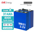 EVE EU STOCK 314ah Lifepo4 Cell MB31 3.2V 8000cycles CE Rechargeable Lifepo4 Battery Cell Solar Energy Storage Systems