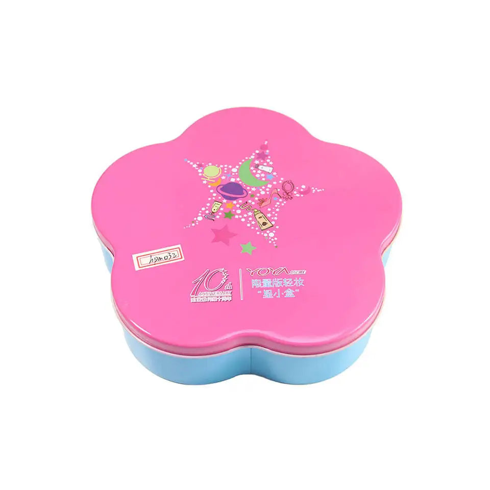 Food Grade Popular Flower Shape Tinplate Cookie Biscuit Packaging Tin Box Peppermint Cookie Tin Box Wholesale