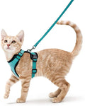Pet Travel Simple Adjustable Cat Vest Harness with Iron Polyester Mesh Escape Proof Ribbons Decoration Leash Set for Walking