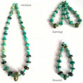 precious stone turquoise jewellery set earrings bracelet and necklace set