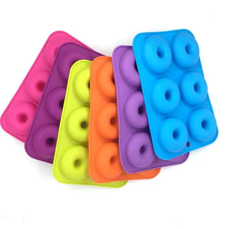 USSE Heat Resistant 6 Cavity Silicone Baking Muffin Cake Mould Donut Caking Mold